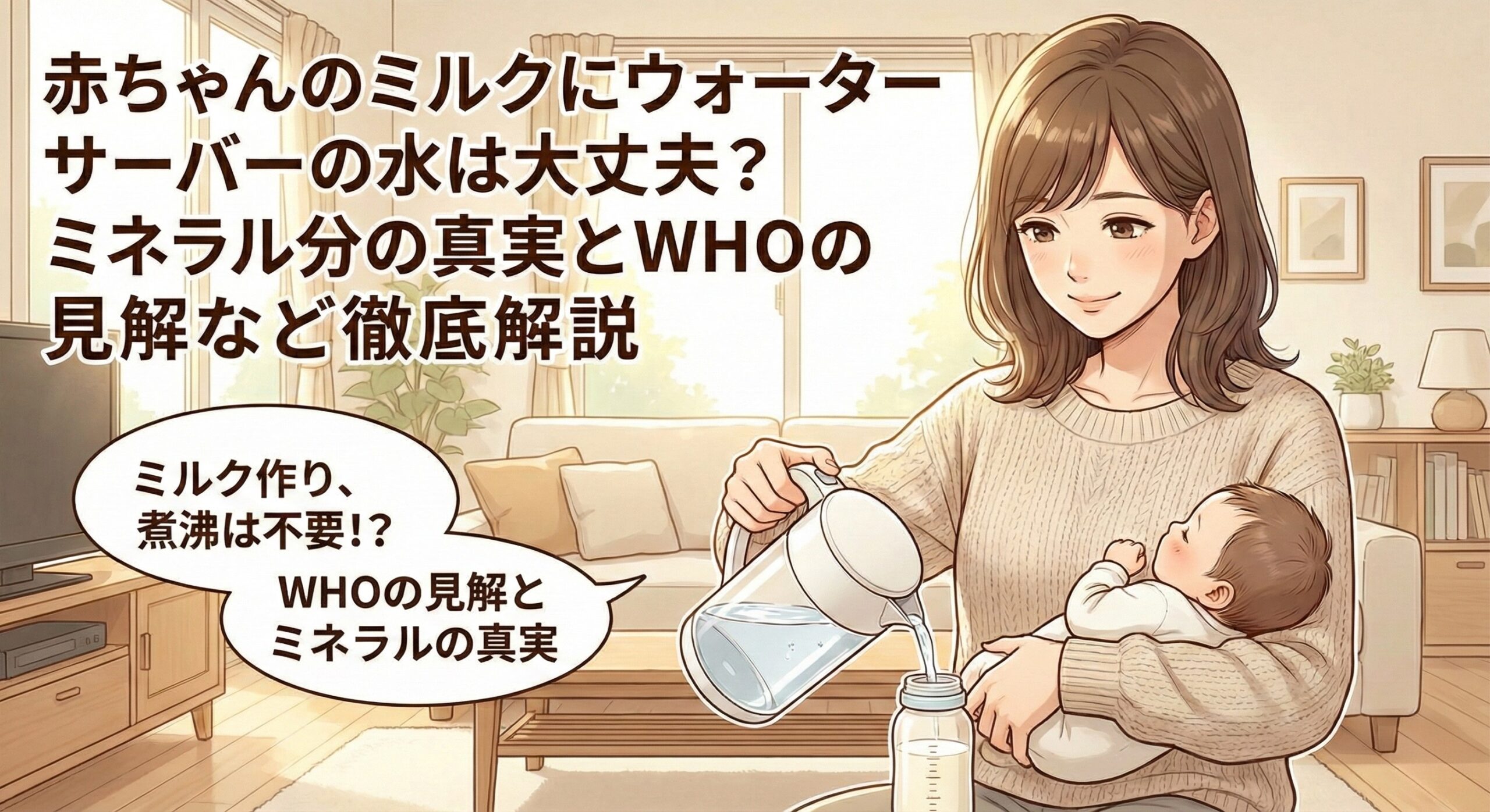 赤ちゃんのミルクにウォーターサーバーの水は大丈夫?ミネラル分の真実とWHOの見解など徹底解説