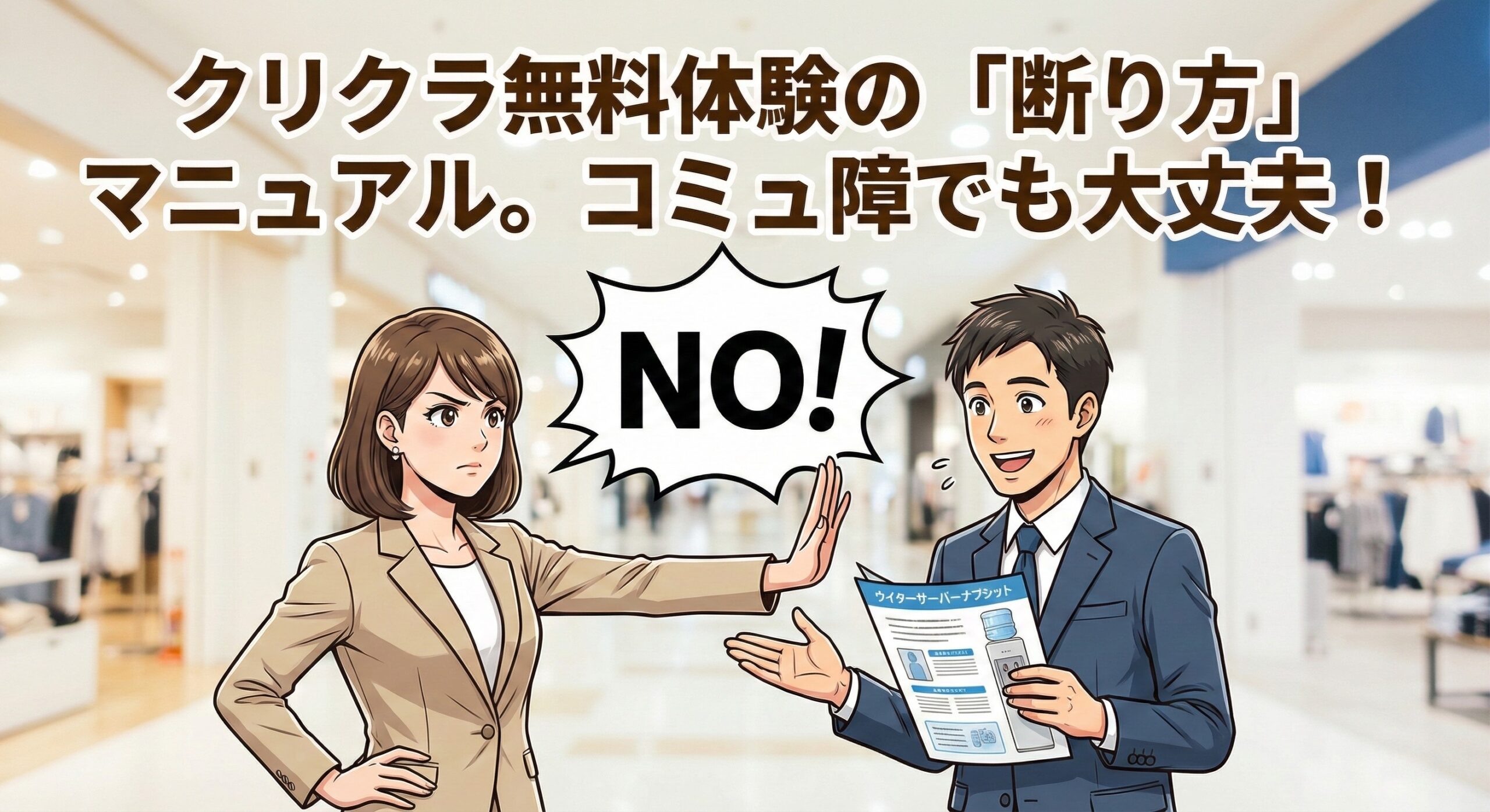 【勧誘撃退】クリクラ無料体験の「断り方」マニュアル。コミュ障でも大丈夫!