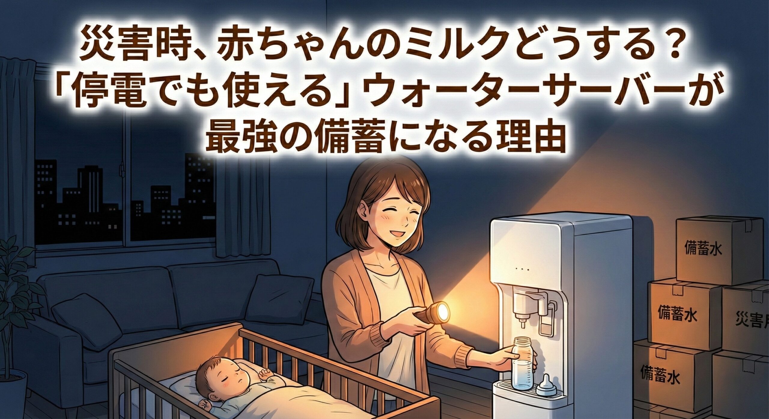 【防災】災害時、赤ちゃんのミルクどうする？「停電でも使える」ウォーターサーバーが最強の備蓄になる理由