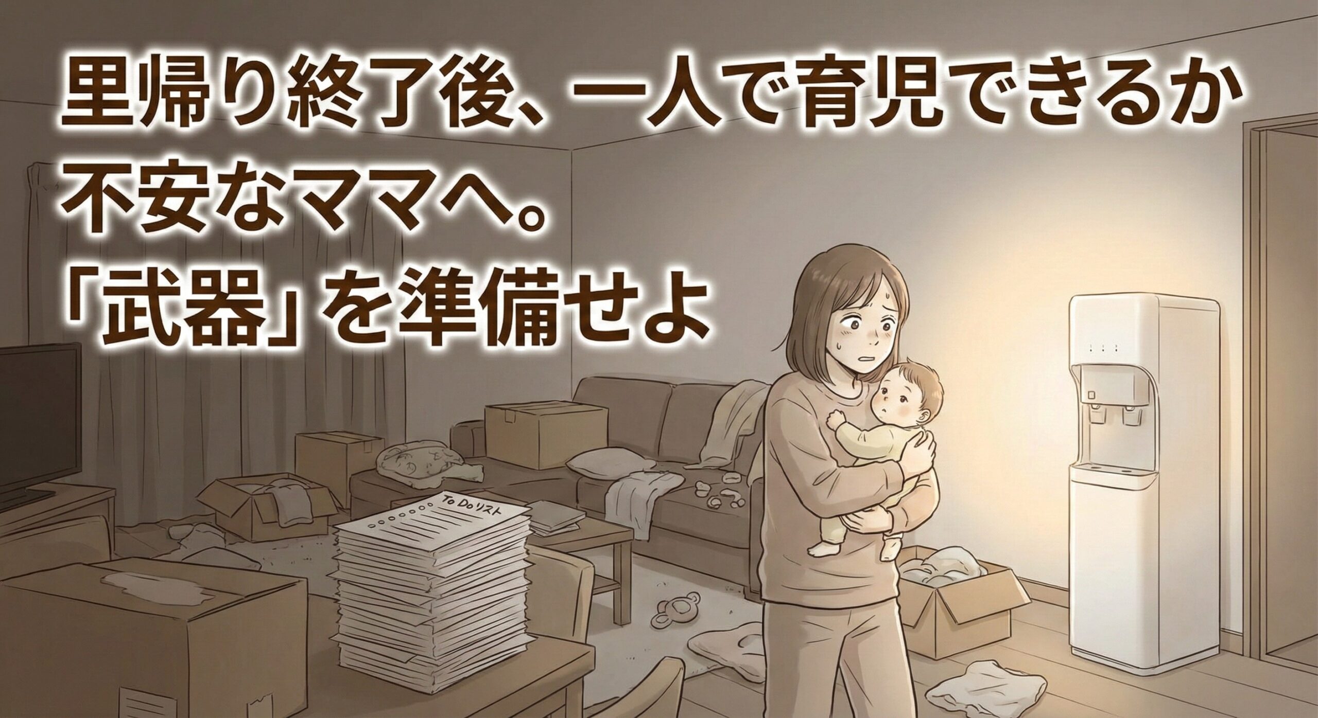 【ワンオペ】里帰り終了後、一人で育児できるか不安なママへ。「武器」を準備せよ